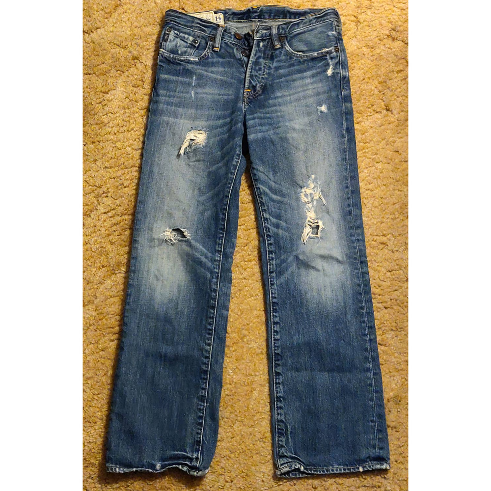ABERCROMBIE WOMEN'S JEANS KILBURN LOW RISE BOOTCUT SIZE 14 SLIM (see photos)